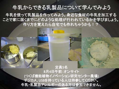 牛乳からできる乳製品について学んでみよう