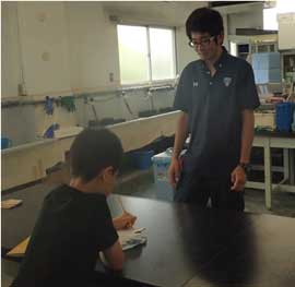 筑波大学　夏休み自由研究お助け隊2019　実習風景