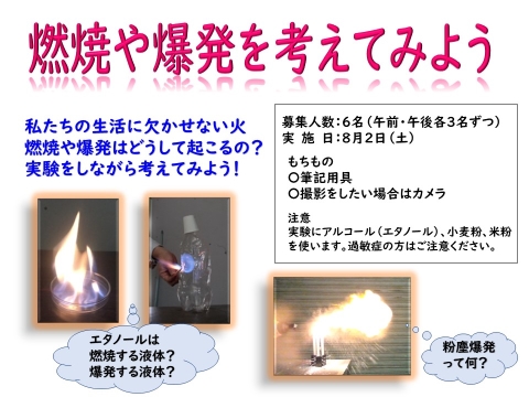 燃焼や爆発を考えてみよう